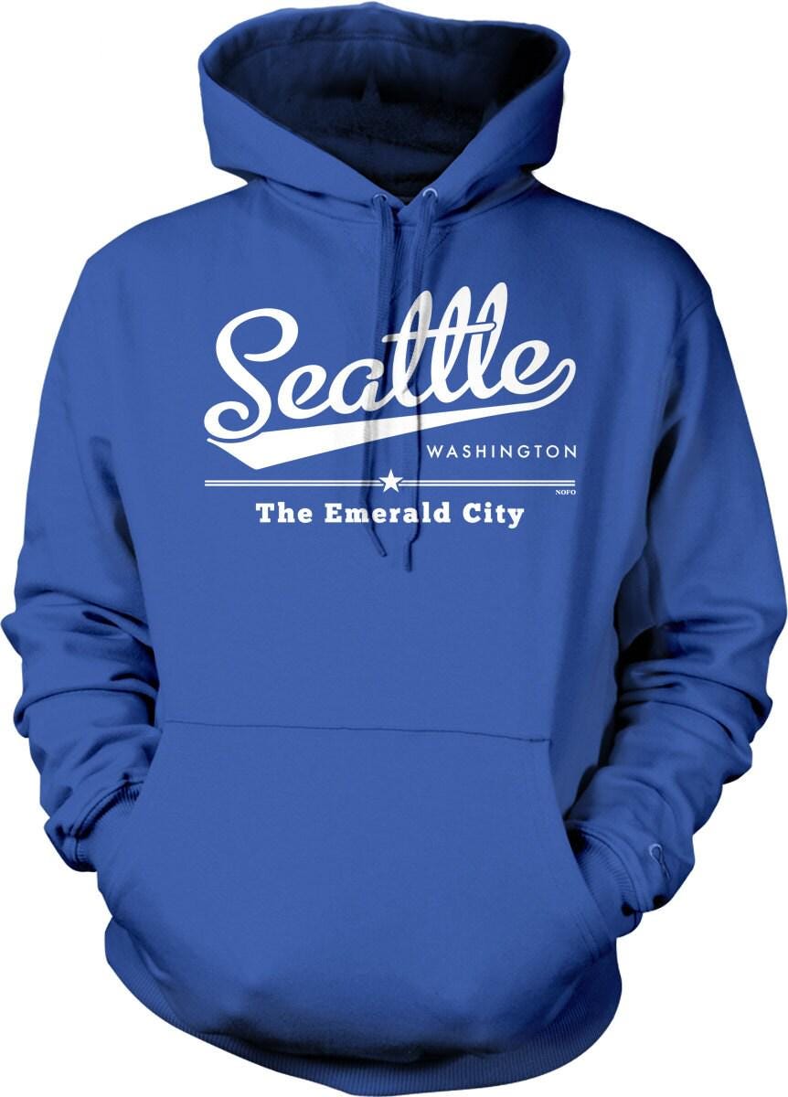 Emerald City Sweatshirt - Seattle Hoodie With Pouch Pocket & Double Ply Hood