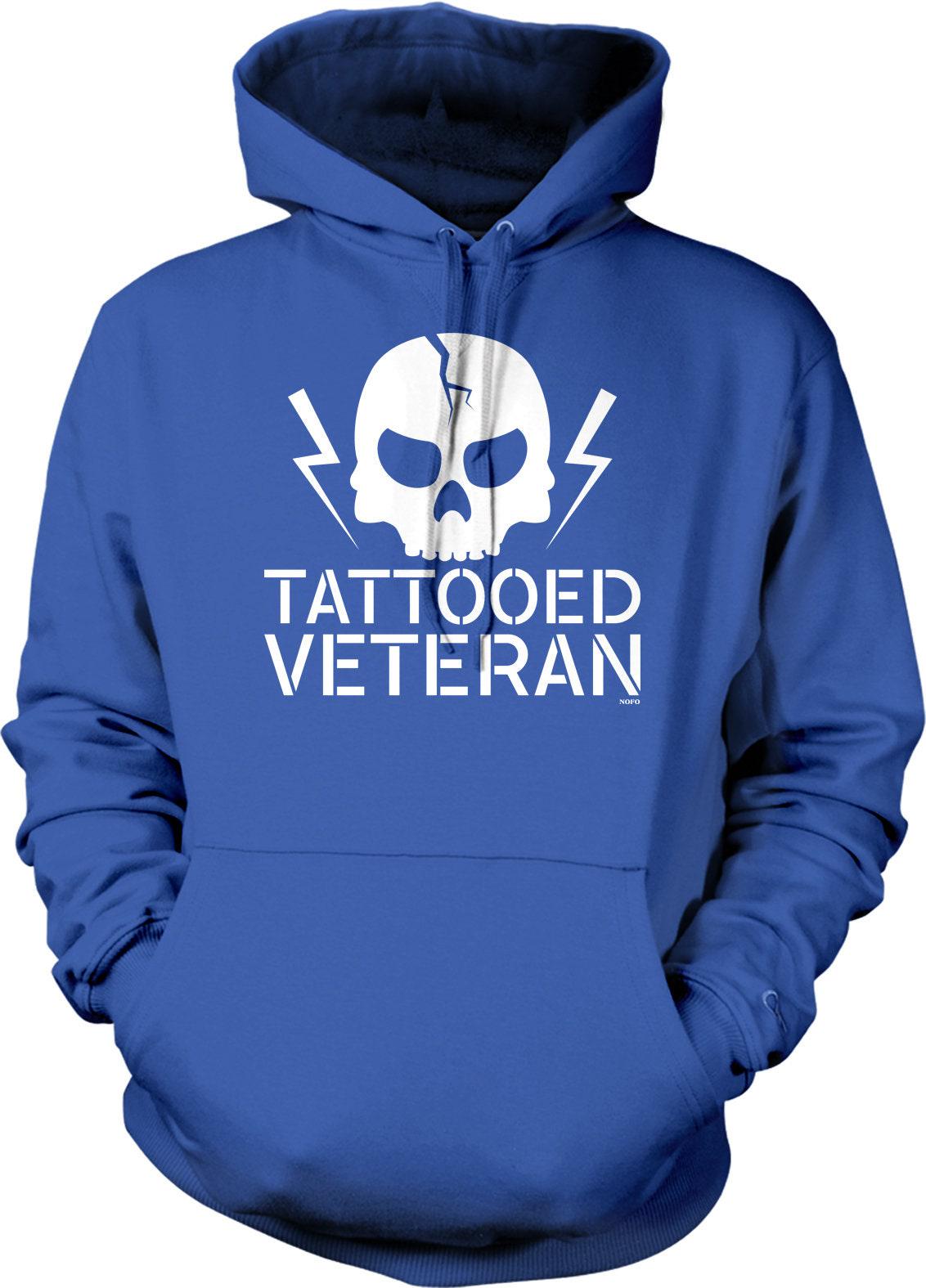 Support Our Troops Hoodie – Tattooed Veteran Sweatshirt With Red White Blue Design