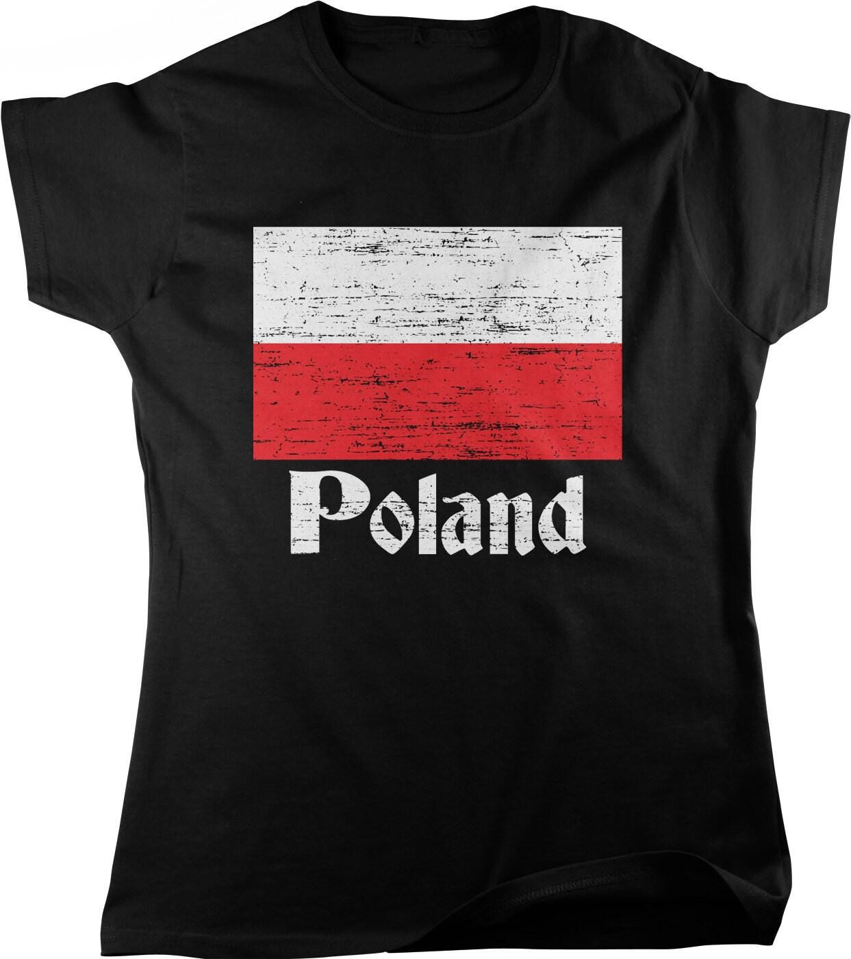 Polska Pride T-Shirt - Women's Cotton Tee | White & Red Shirt with Poland Eagle Crest