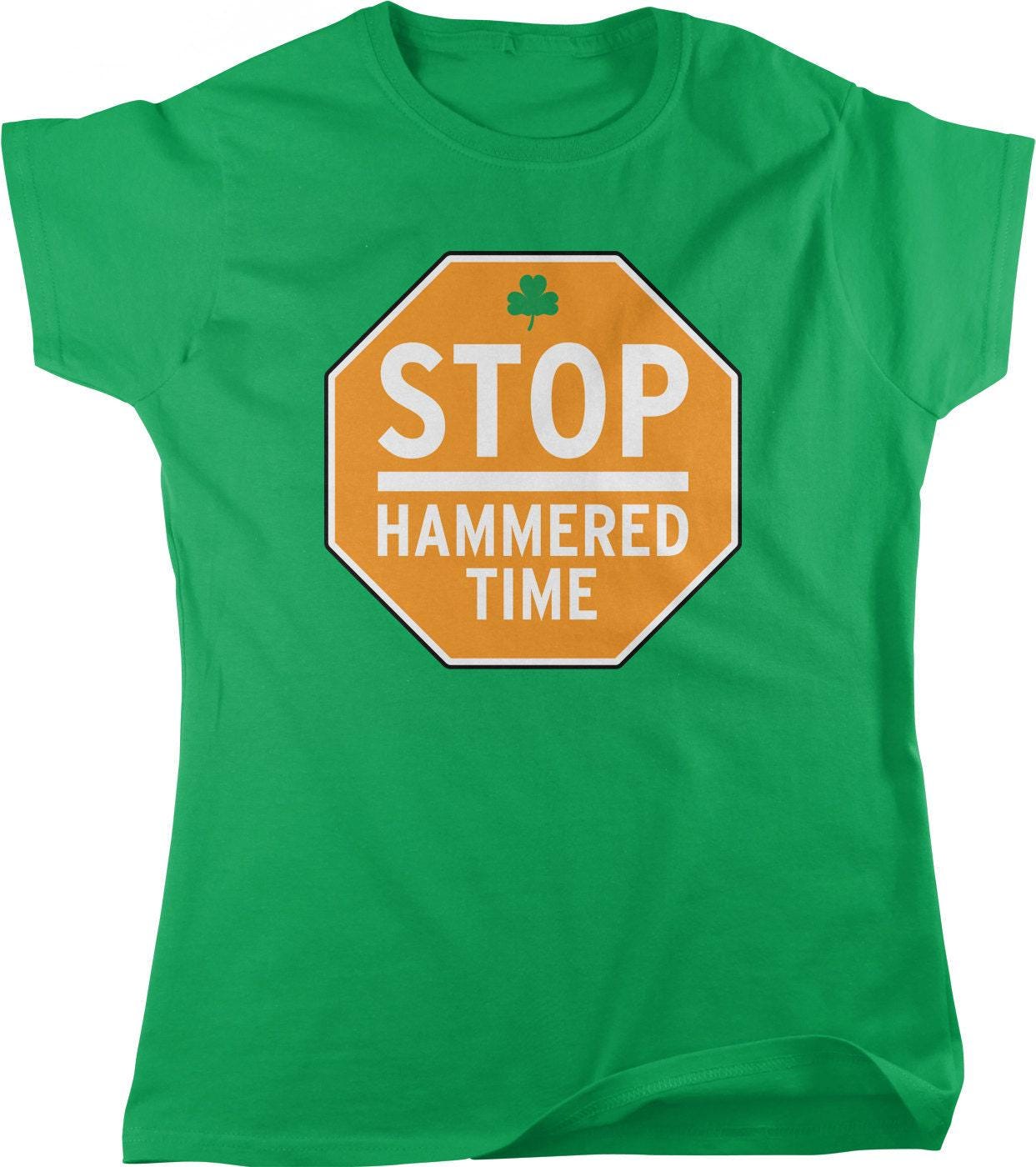 St Patrick's Day Shirt - Women's Beer And Shamrock Tee | Light Gray Cotton