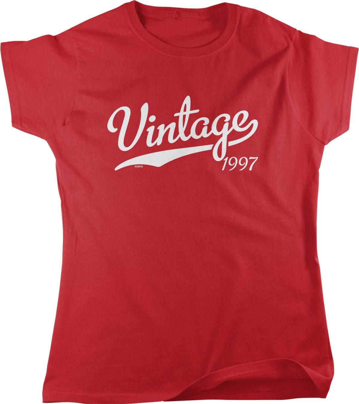 Vintage Women's T-Shirt - Classic Cotton 1997 Shirt With Seamless Rib Knit Collar