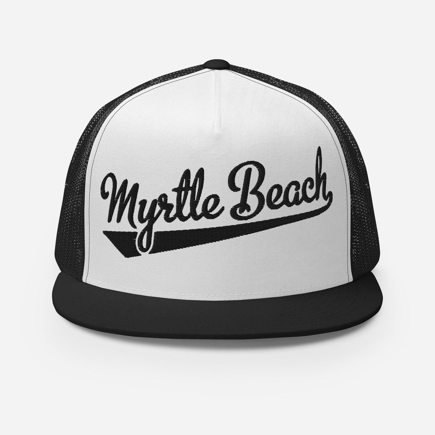 Myrtle Beach Snapback Trucker Hat - Five Panel Flat Bill Mesh Back Cap for Casual Outings