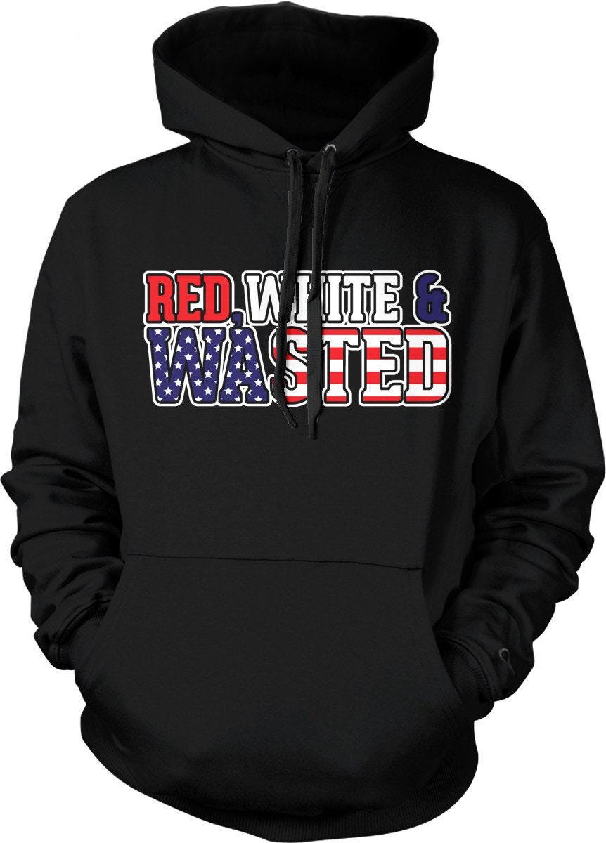 American Pride Hoodie - Red White Blue USA Flag Sweatshirt | Pouch Pocket