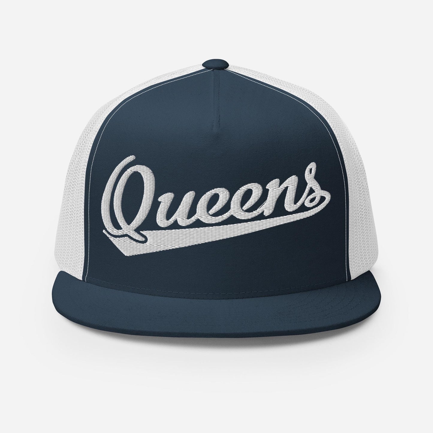 Queens Snapback Trucker Hat – Five Panel Urban Streetwear Hat With Breathable Mesh Back