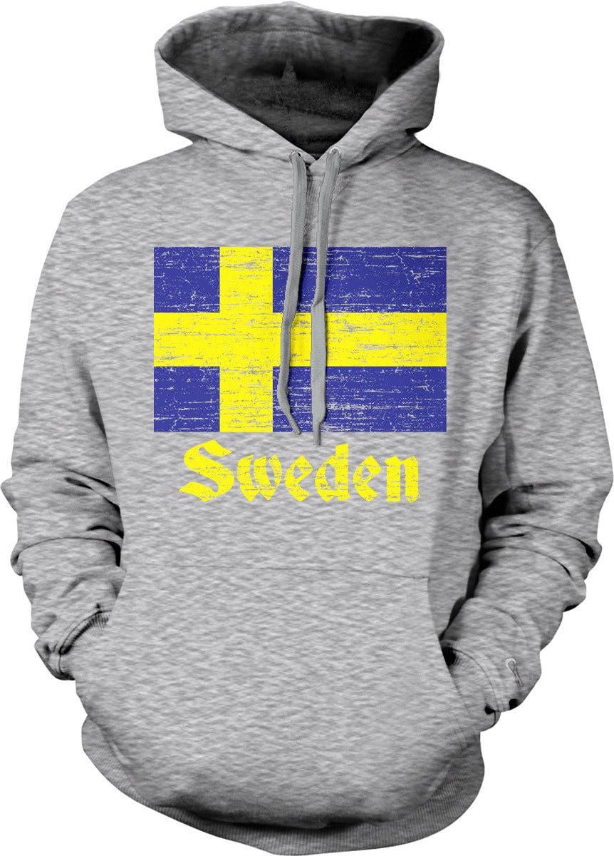 Swedish Flag Hoodie - Blue and Yellow Hoodie With Pouch Pocket & Matching Draw Cord