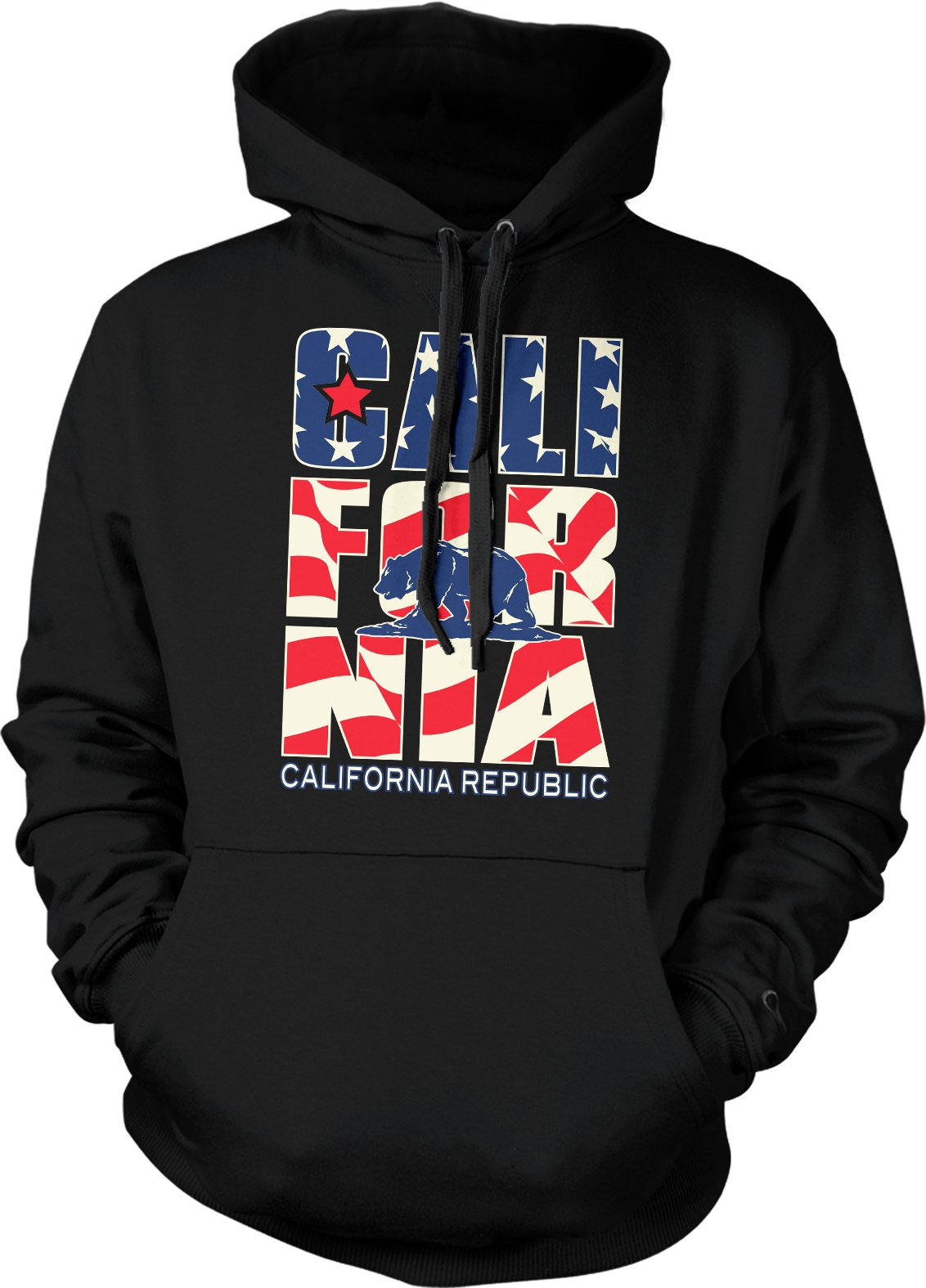 NOFO Clothing Co California Stars and Stripes, California, USA Hooded Sweatshirt