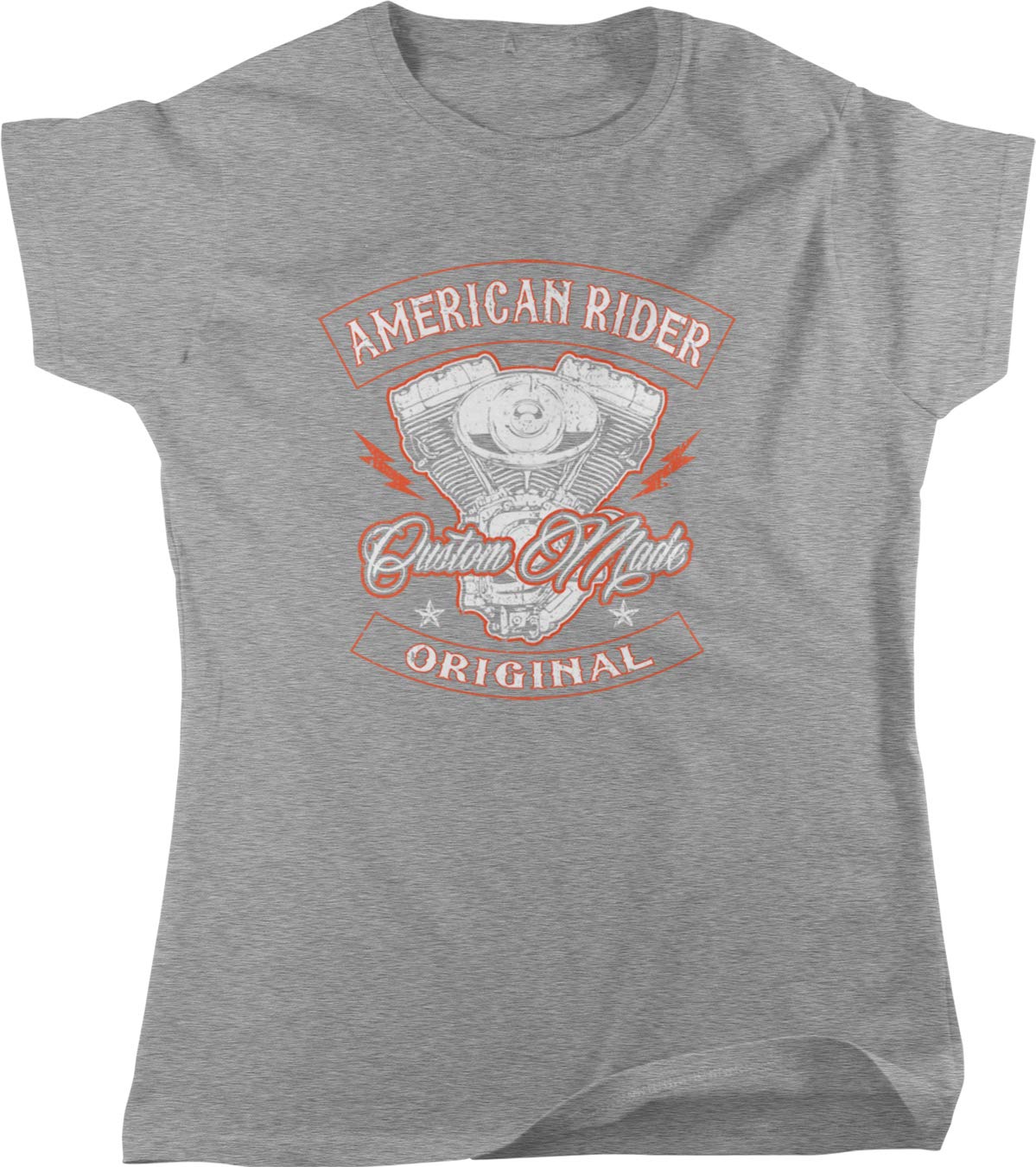 NOFO Clothing Co American Rider Original, Custom Made Women's T-Shirt, S LtGray