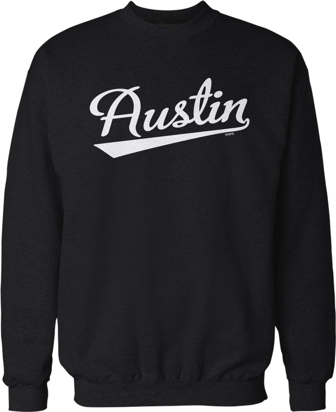 NOFO Clothing Co Austin Script Baseball Font Crew Neck Sweatshirt