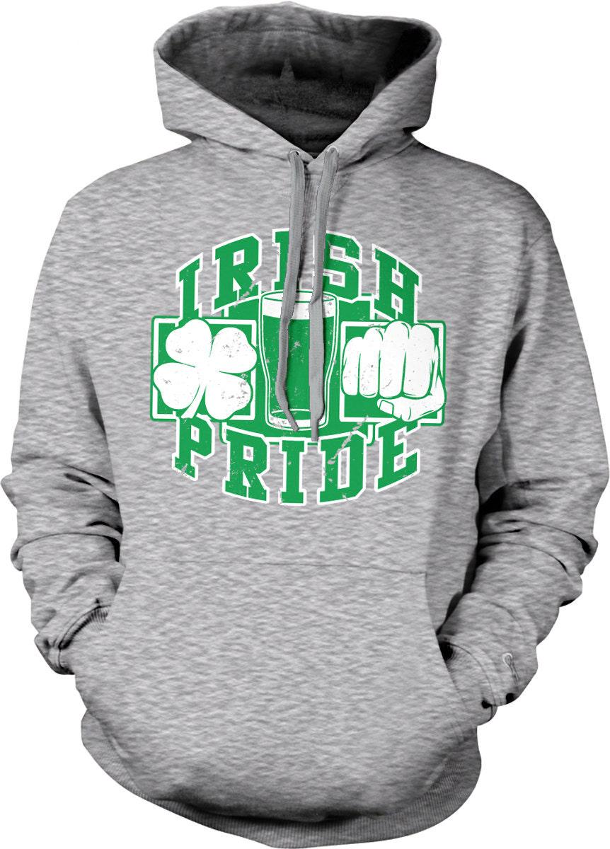 Irish Hoodie - Lucky Clover Hoodie With St Patricks Day Wear & Cozy Shamrock Design