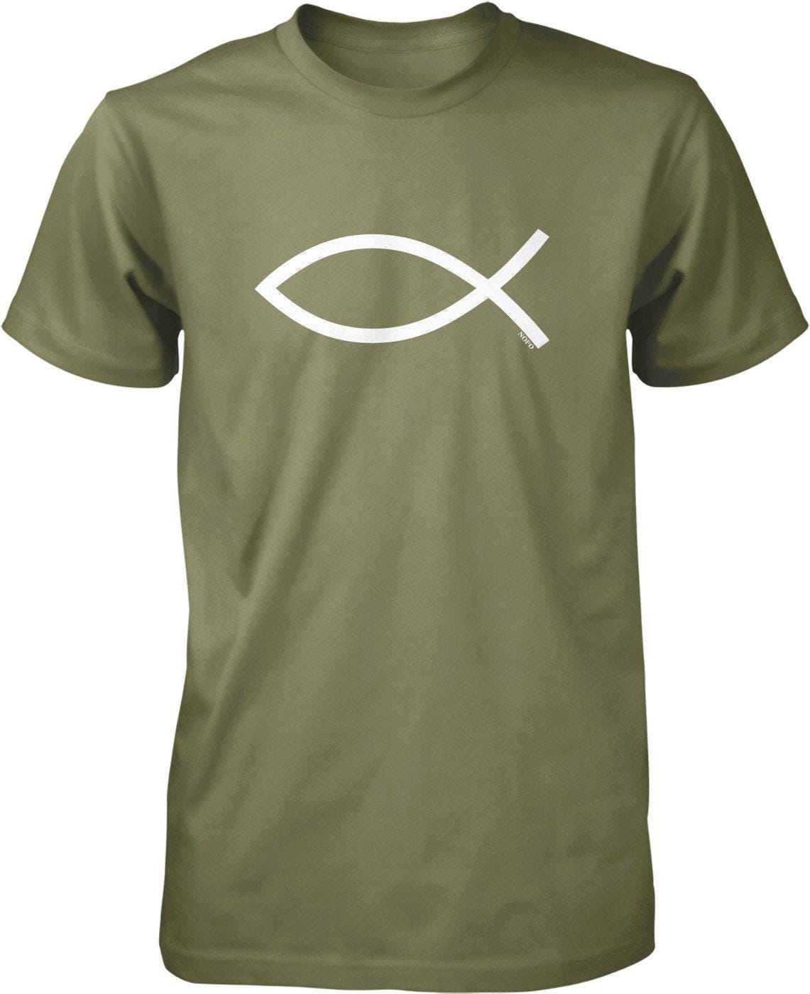 Jesus Fish T-Shirt, Men's Christian Symbol Tee | Durable Cotton Comfort Fit