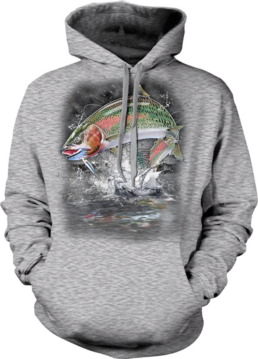 Rainbow Trout Hoodie - Cozy Fly Fishing Sweatshirt With Pouch Pocket & Durable Seams