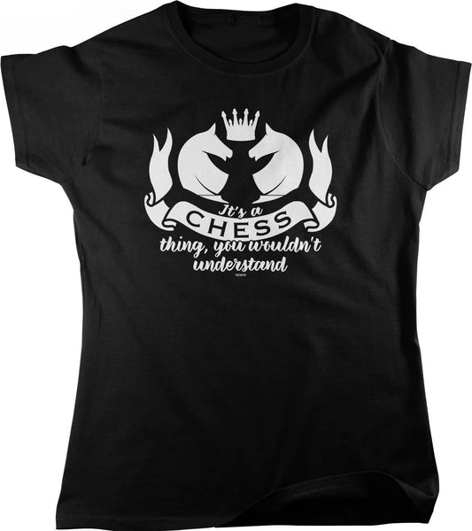 Women's Chess T-Shirt – Soft Cotton Full Cut Shirt | Breathable Casual Chess Apparel
