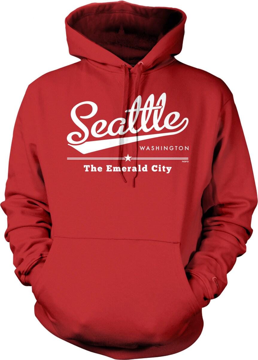 Emerald City Sweatshirt - Seattle Hoodie With Pouch Pocket & Double Ply Hood