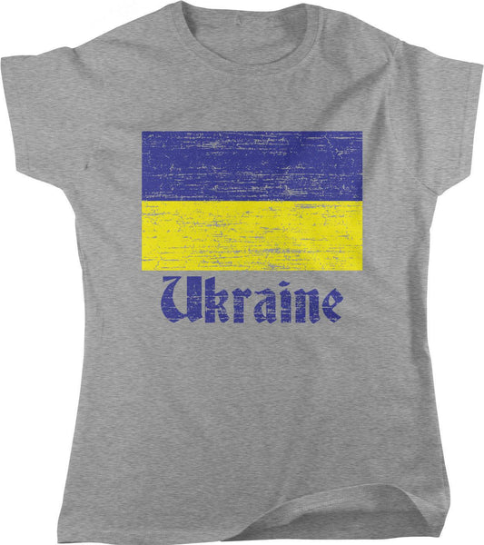 Ukraine Flag T-Shirt – Women's Pride Tee With Yellow And Blue Colors