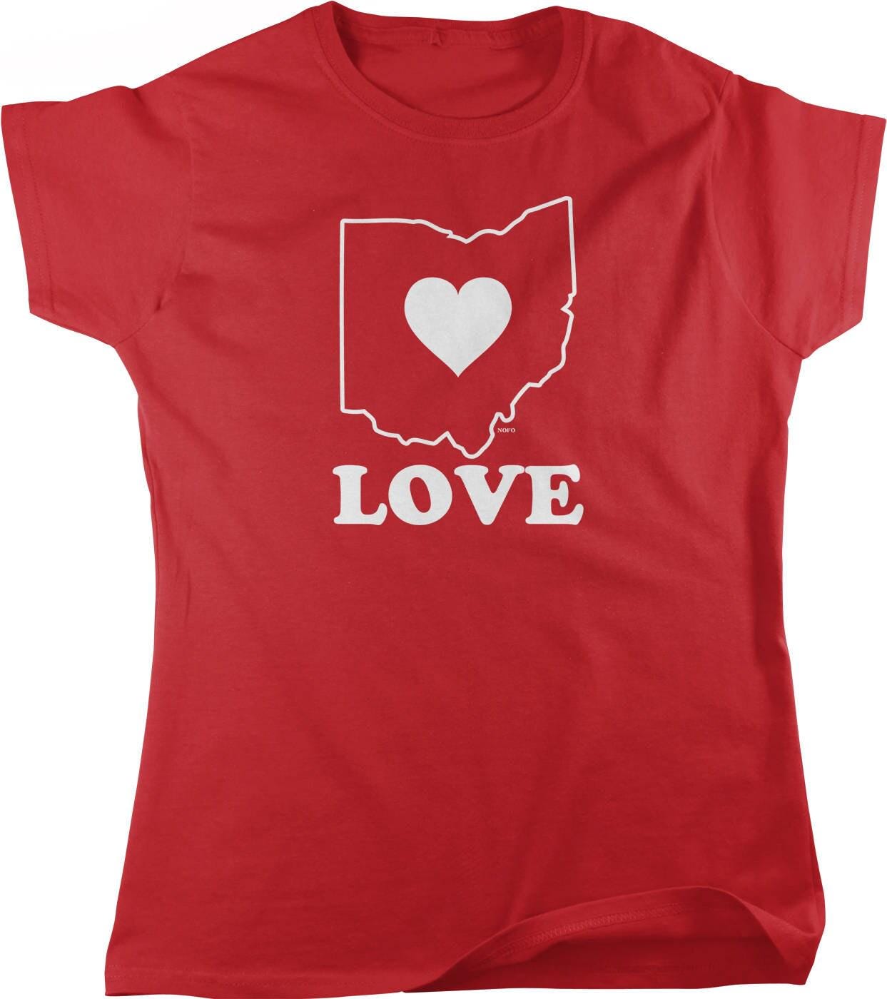 Ohio Love T-Shirt - Lightweight Cotton Tee | Full Cut Women's Fit | Soft Breathable Fabric