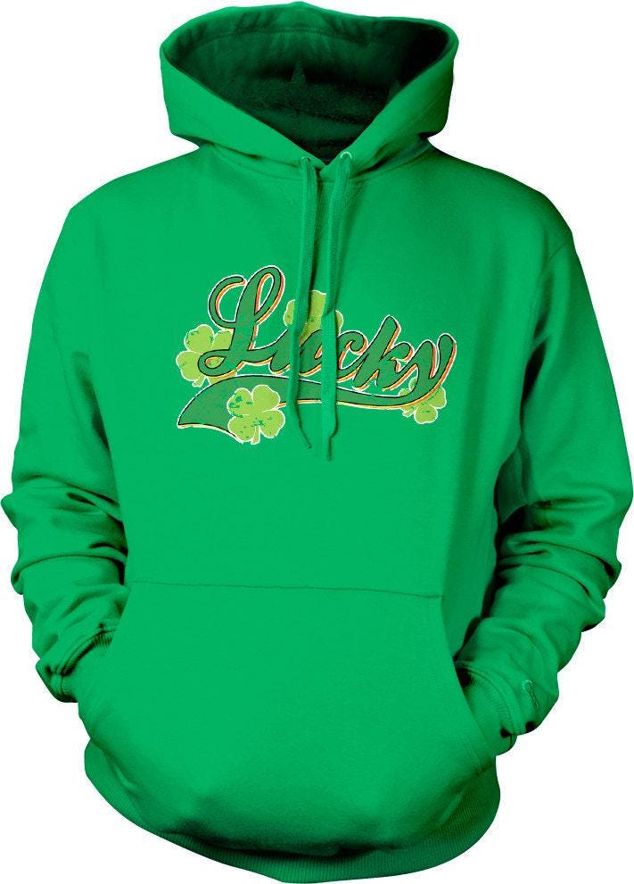 Shamrock Hooded Sweatshirt - Four Leaf Clover Hoodie | Cozy Irish Clover Sweatshirt