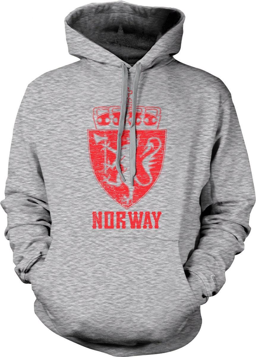 Golden Lion Hoodie – Norway Coat Of Arms Unisex Pouch Pocket Sweatshirt