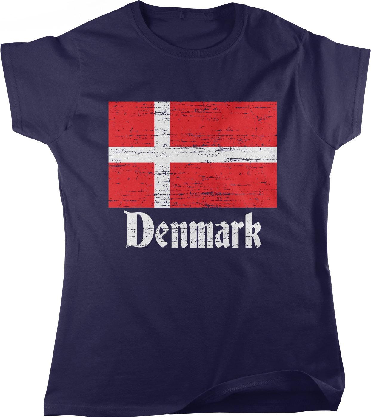 Denmark Flag T-Shirt – Women's Cotton Tee | Scandinavian Pride Shirt, Soft Comfort