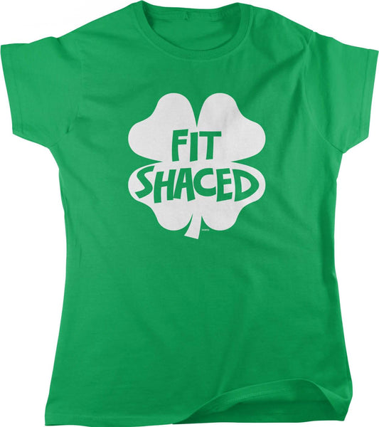 Funny St Patrick's T-Shirt - Women's Casual Tee With Lucky Four Leaf Clover Design