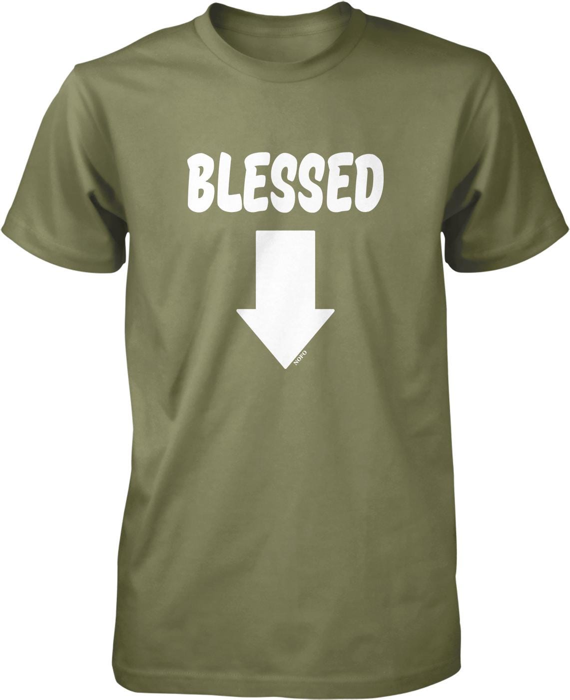 A green t-shirt with the text "BELLESS" and a white downward-pointing arrow printed on it.