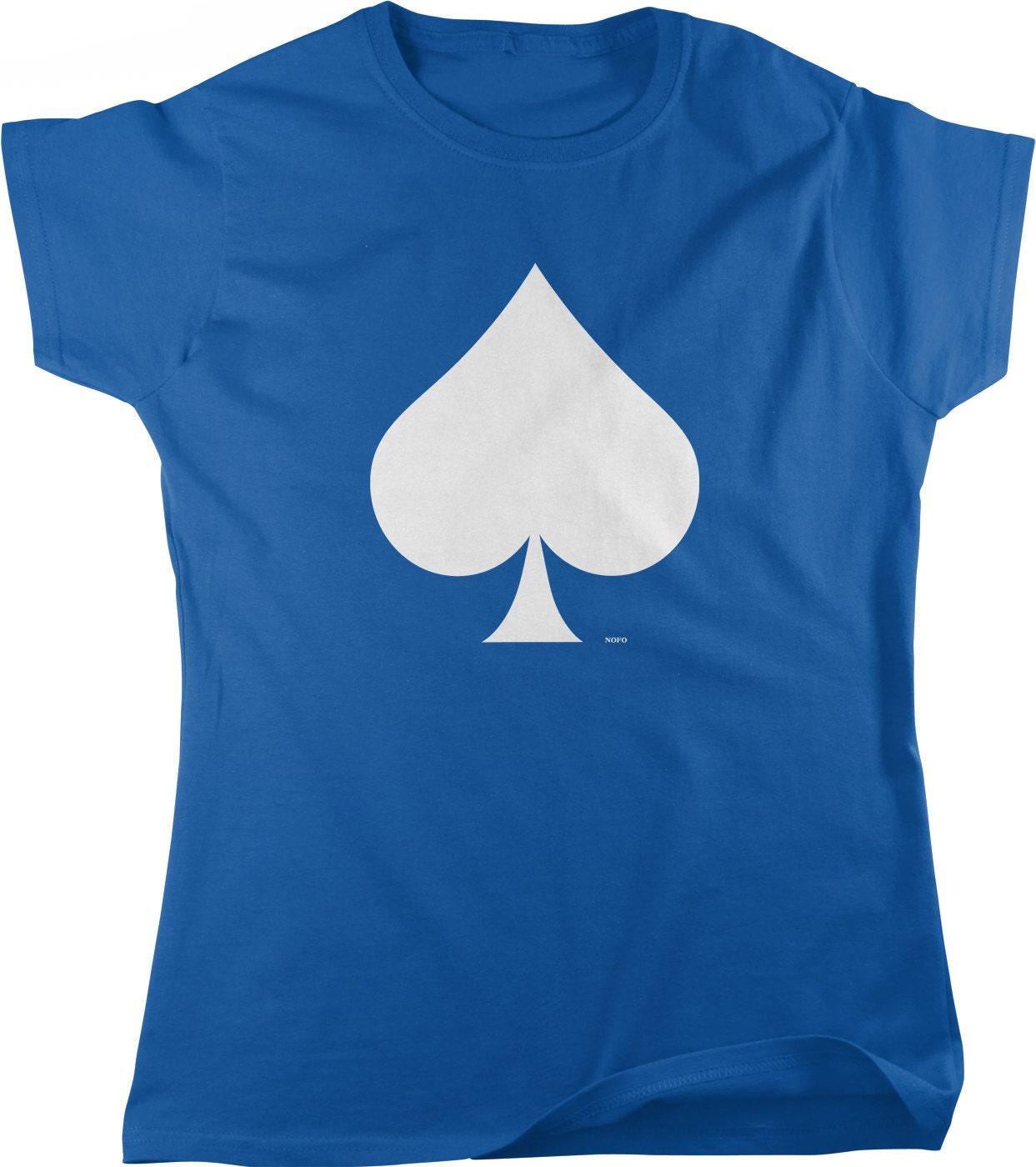 White Spade T-Shirt - Women's Casual Tee With Pre Shrunk Cotton & Durable Hemmed Sleeves