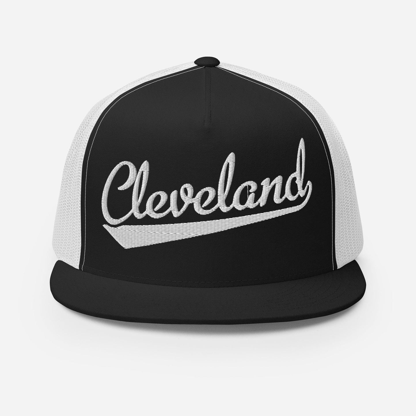 Cleveland Snapback Hat - Adjustable Flat Bill Five Panel Trucker Cap
