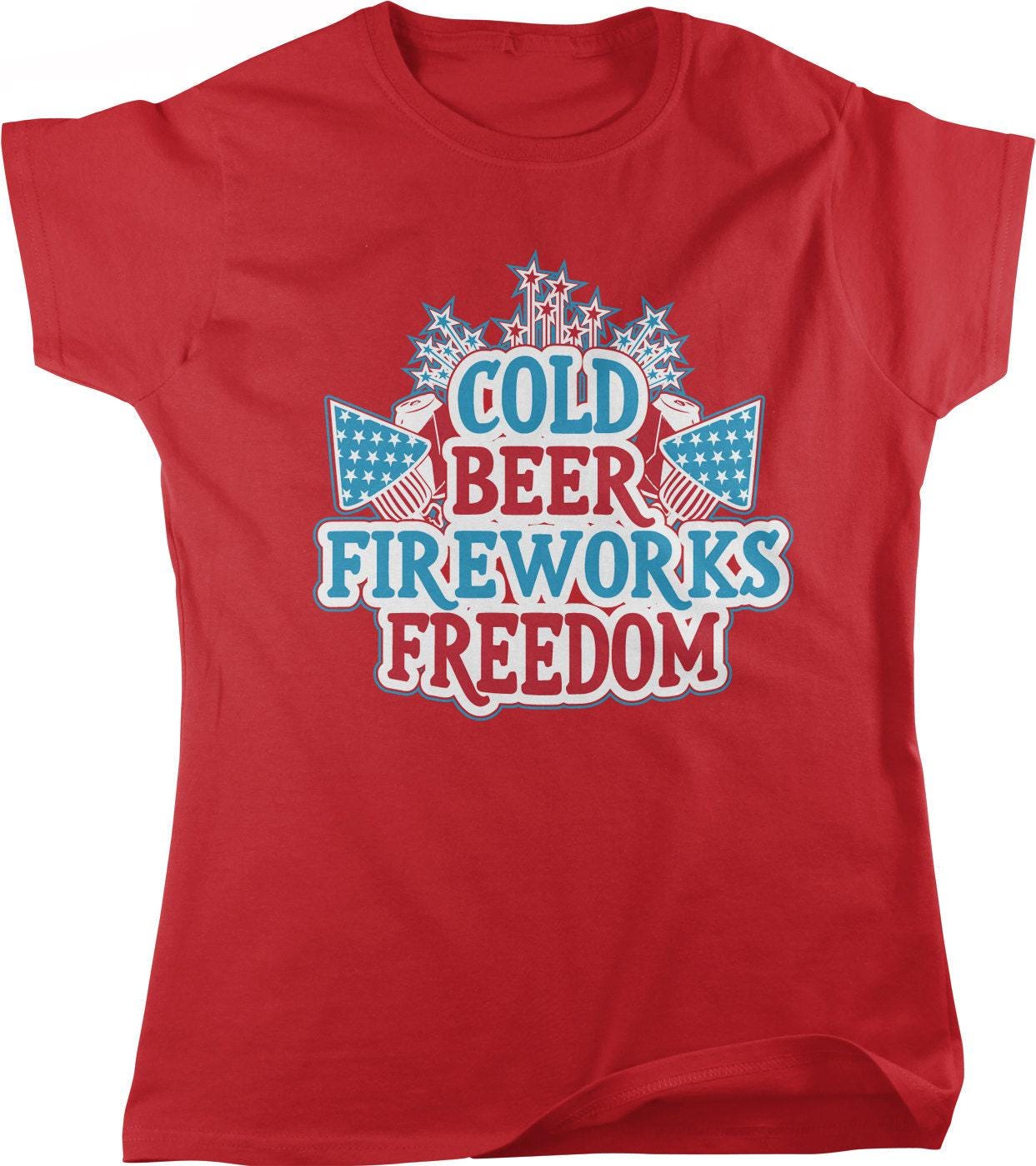 July 4th Women's T-Shirt – Patriotic Cotton Shirt With USA Flag Clothing Design