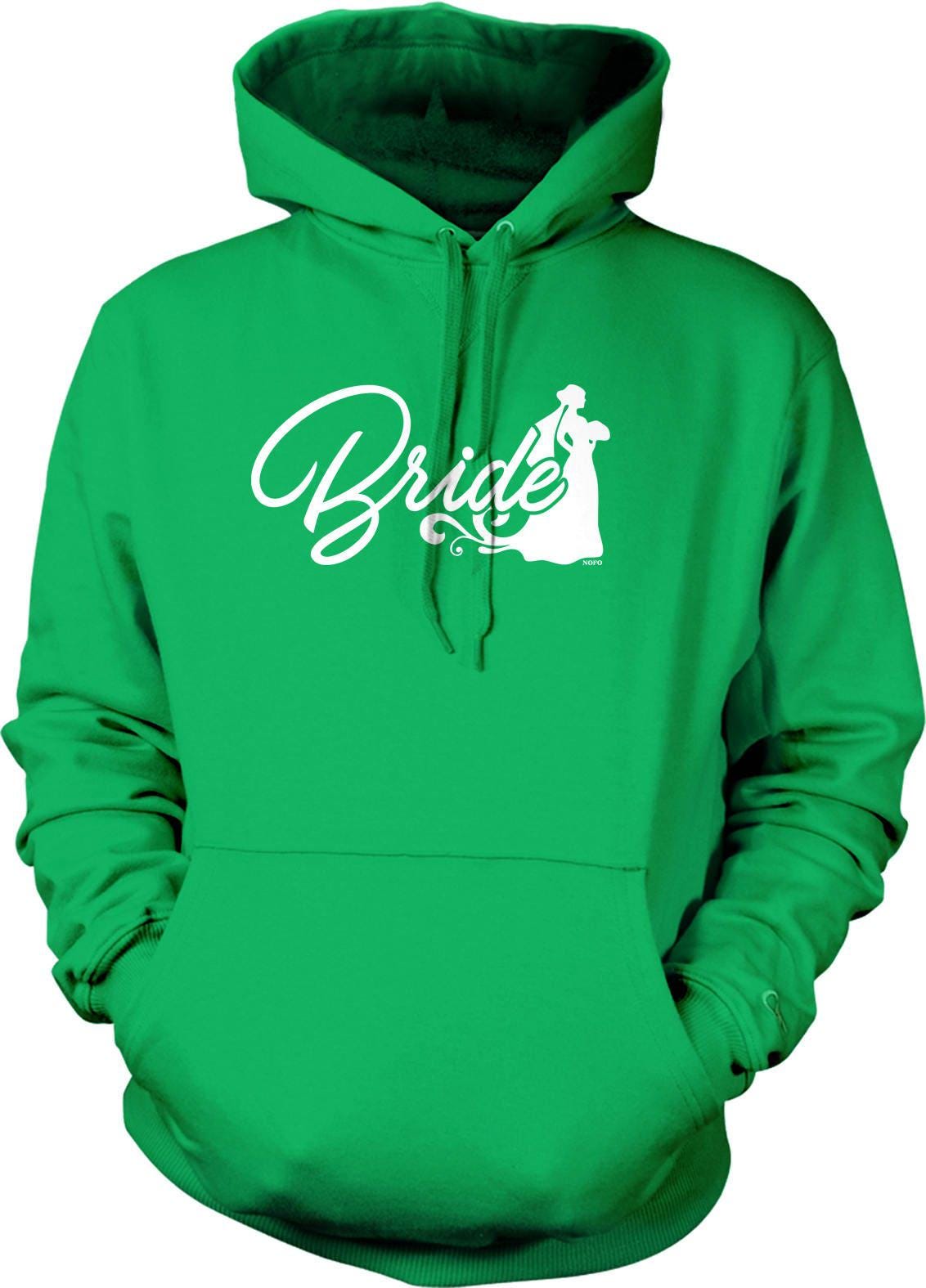 Bride Silhouette Hoodie - Soft Cotton Polyester Blend Hooded Sweatshirt with Pouch Pocket