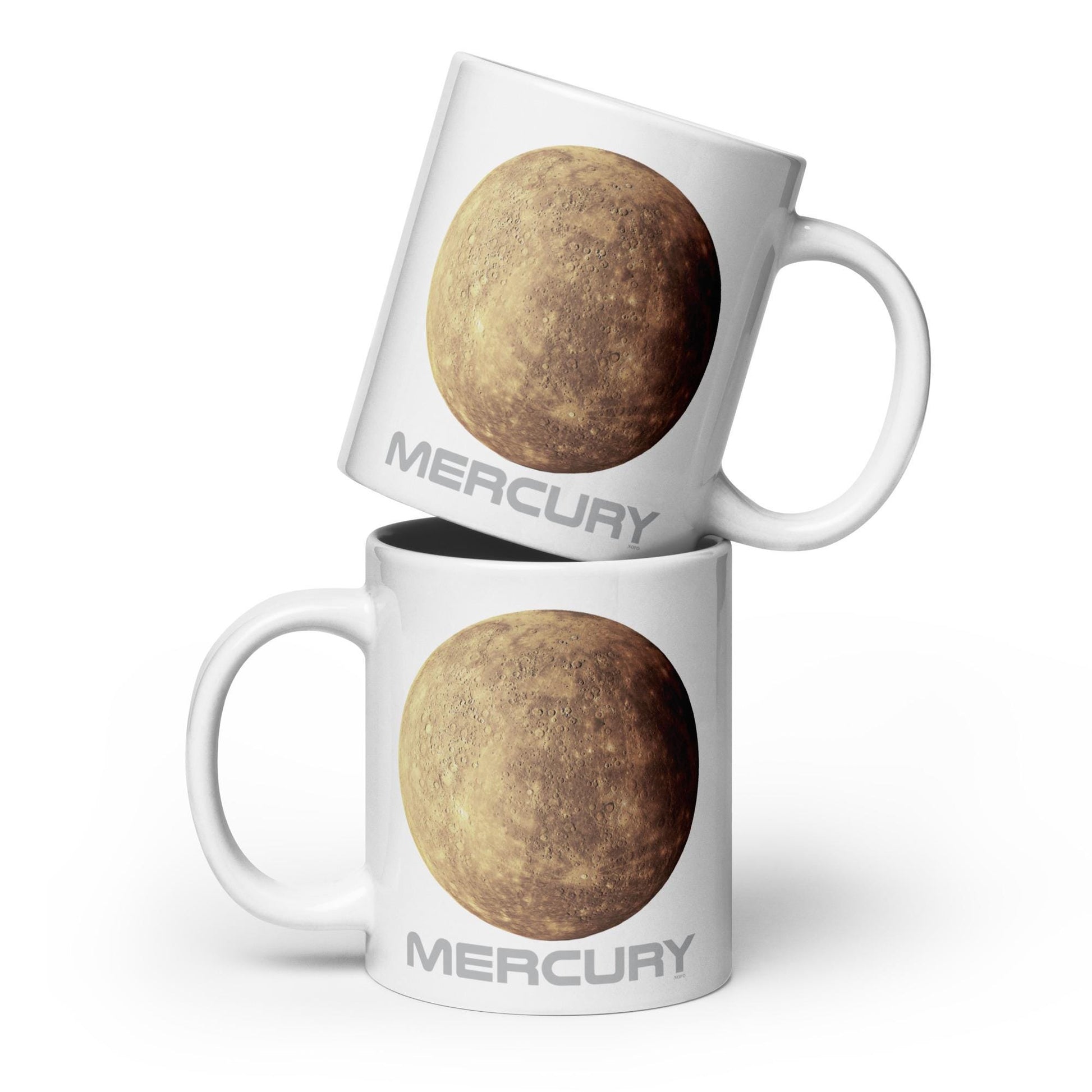 Planet Mercury White glossy mug