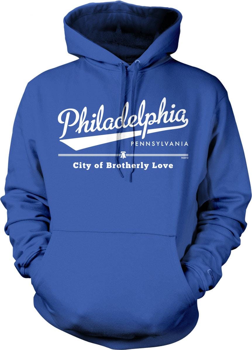 Brotherly Love Sweatshirt – Philadelphia Hoodie With Pouch Pocket & Double Ply Hood
