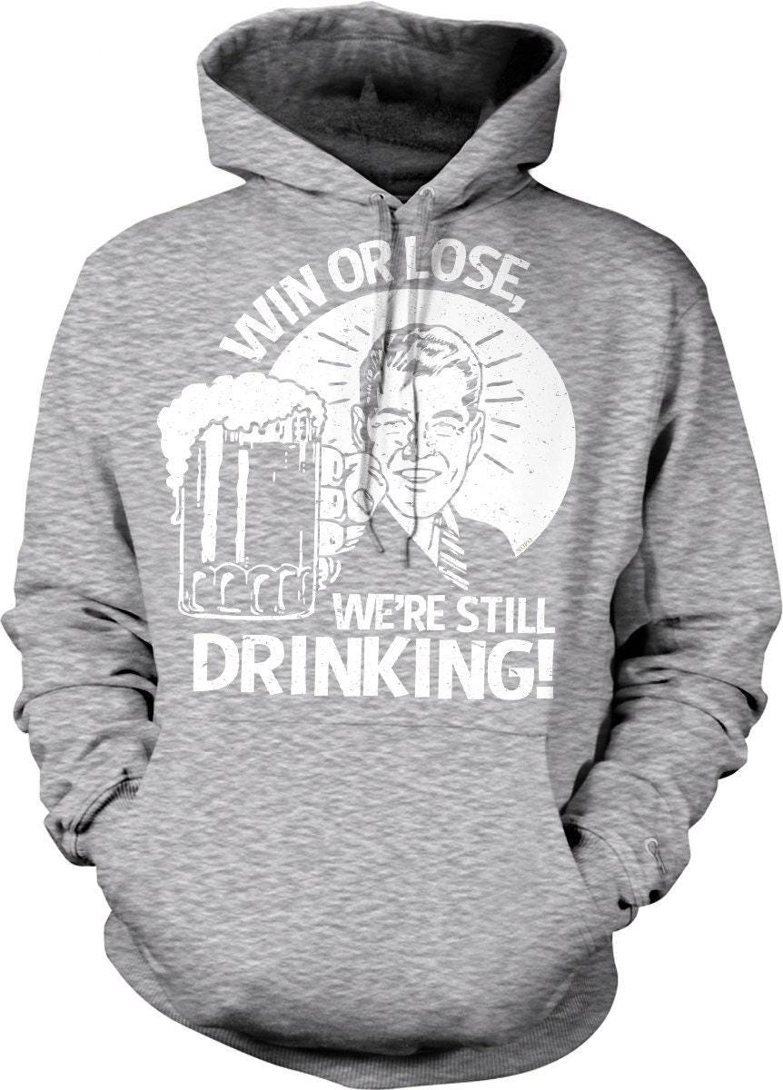 Drinking Hooded Sweatshirt – Comfortable Cotton Blend Pouch Pocket Hoodie