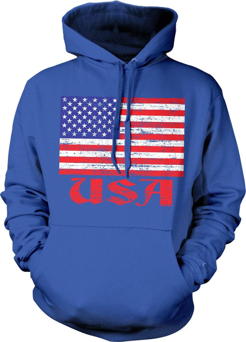 USA Flag Hoodie - Patriotic Sweatshirt | Soft Cotton Blend Hoodie for Fans