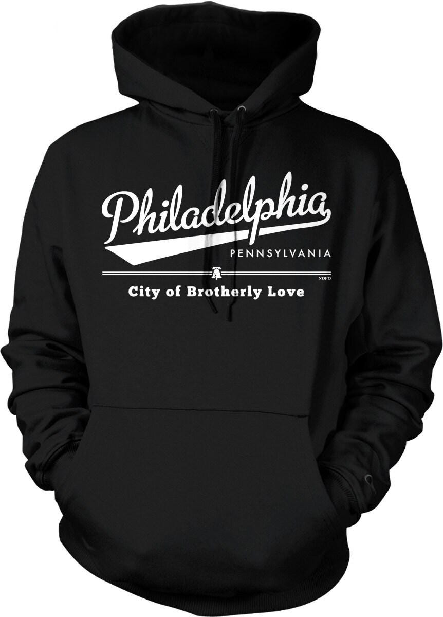 Brotherly Love Sweatshirt – Philadelphia Hoodie With Pouch Pocket & Double Ply Hood
