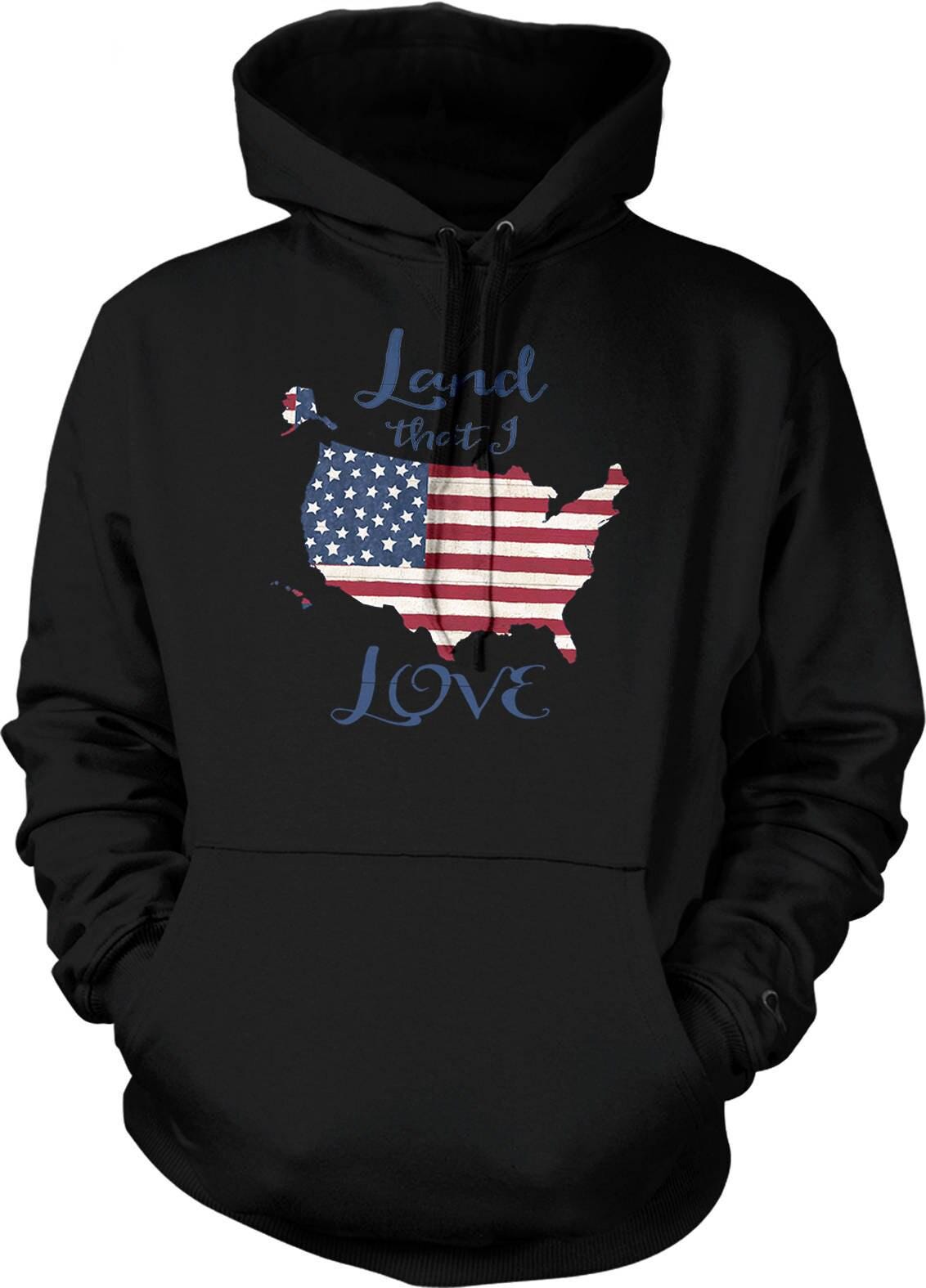 USA Pride Hoodie - American Pride Sweatshirt With Double Ply Hood & Virtually Pill-Free Fabric