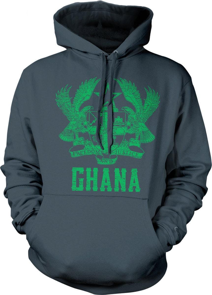 Ghana Hooded Sweatshirt – Coat Of Arms Hoodie With Black Star Design