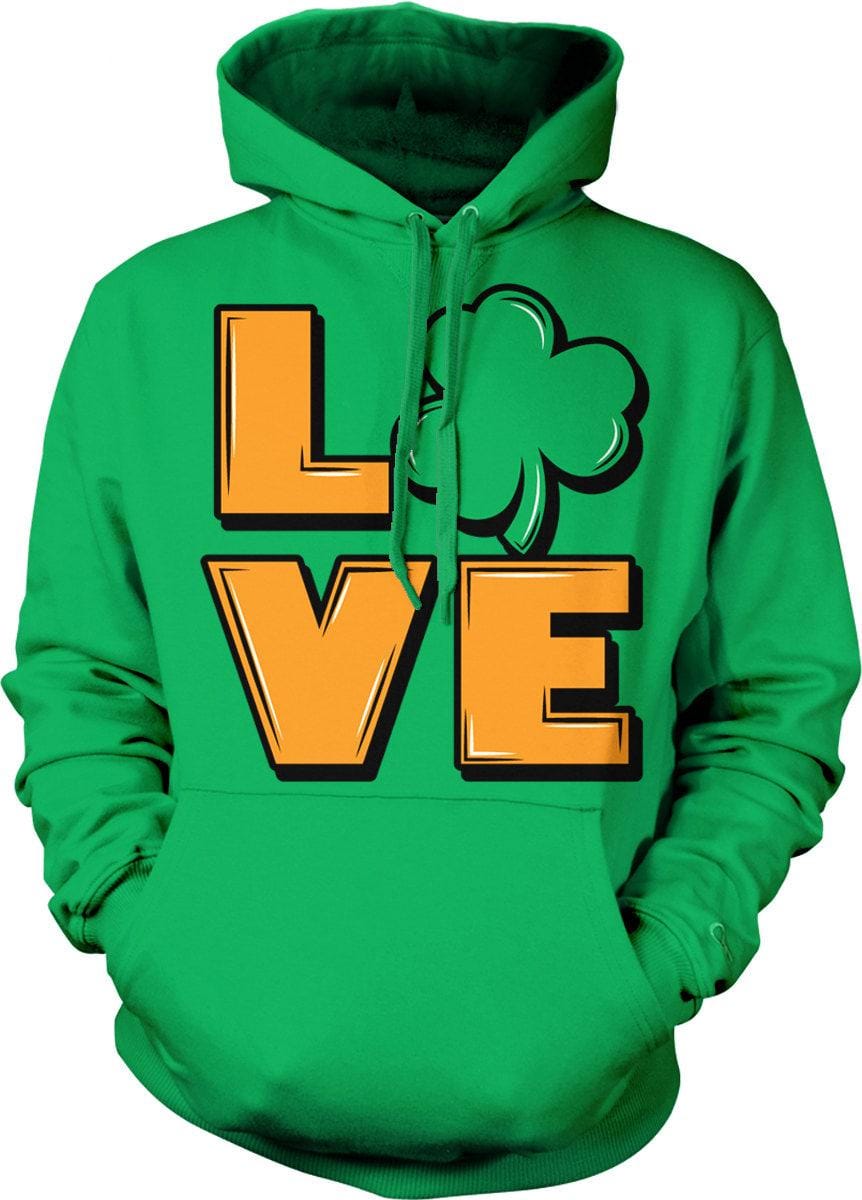 Irish Shamrock Hoodie – Cozy Cotton Blend Unisex Sweatshirt With Gaelic Love Clover