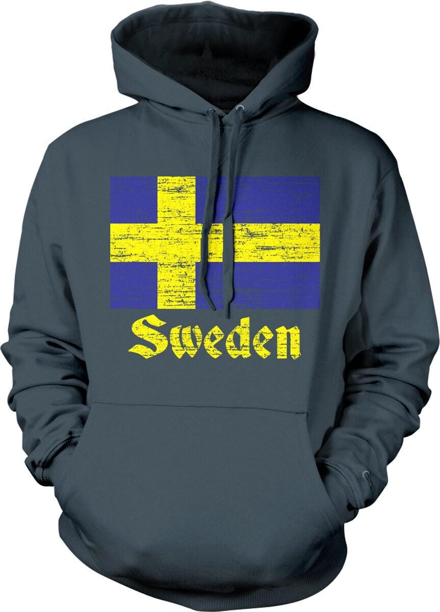 Swedish Flag Hoodie - Blue and Yellow Hoodie With Pouch Pocket & Matching Draw Cord