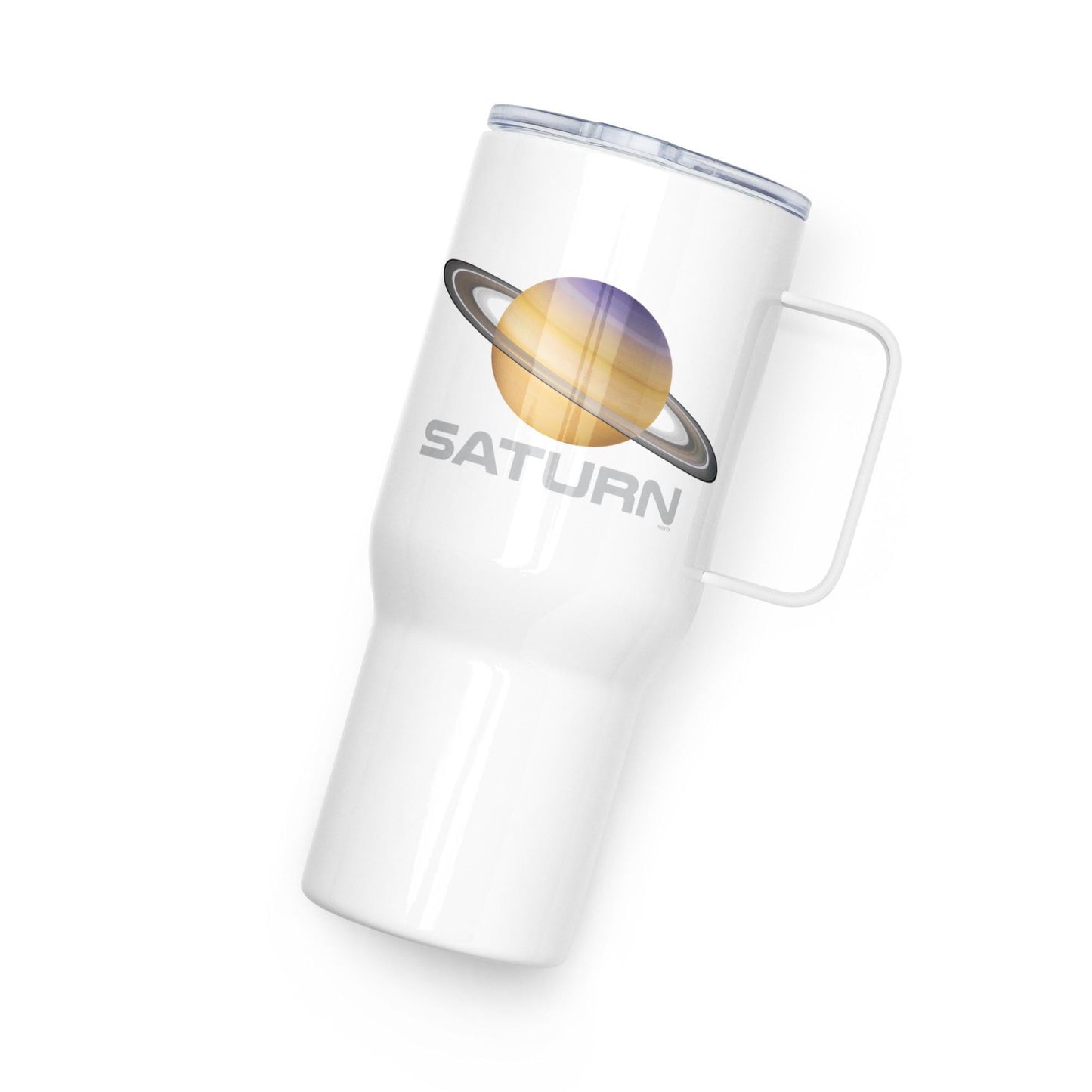 Planet Saturn Travel mug with a handle