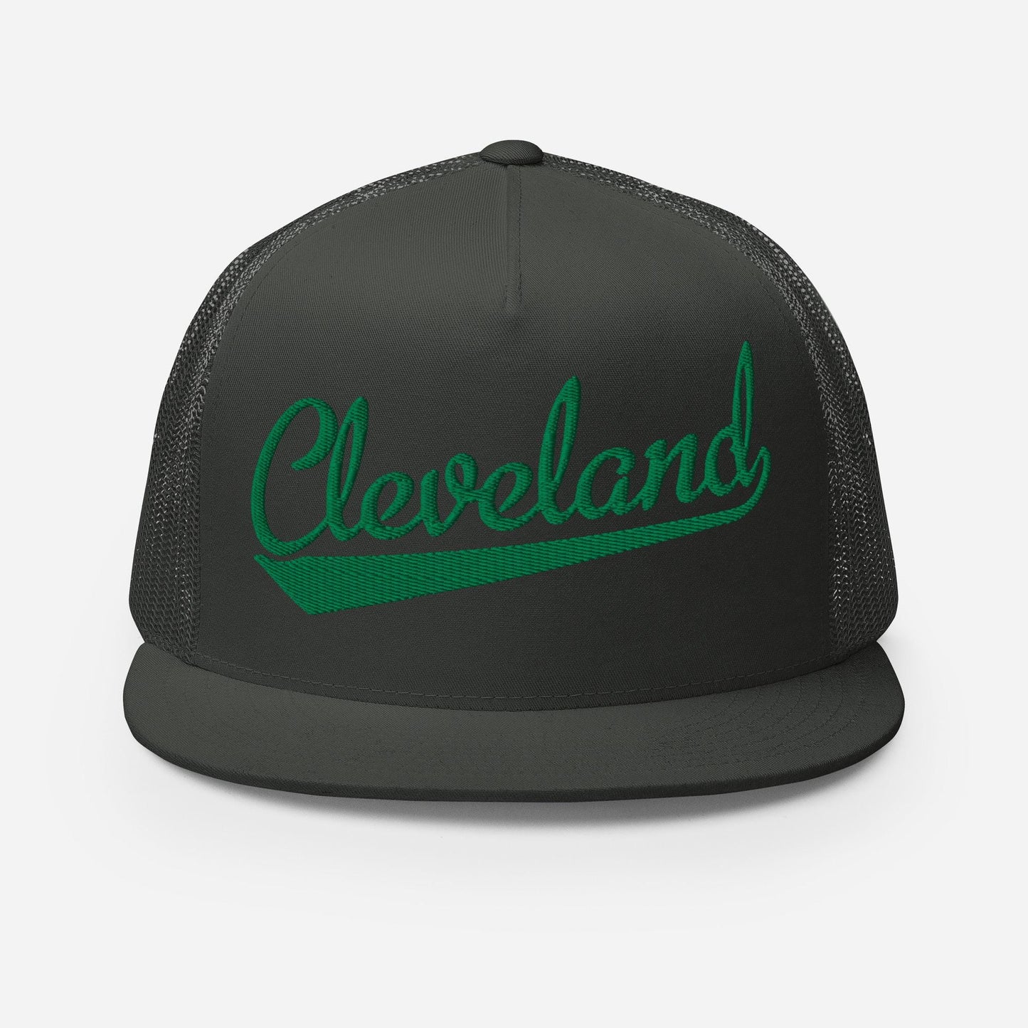 Cleveland Snapback Hat - Adjustable Flat Bill Five Panel Trucker Cap