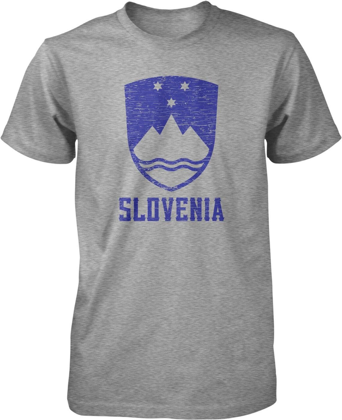 Slovenia Coat Of Arms Shirt - Men's Cotton T-Shirt With Mount Triglav & Stars