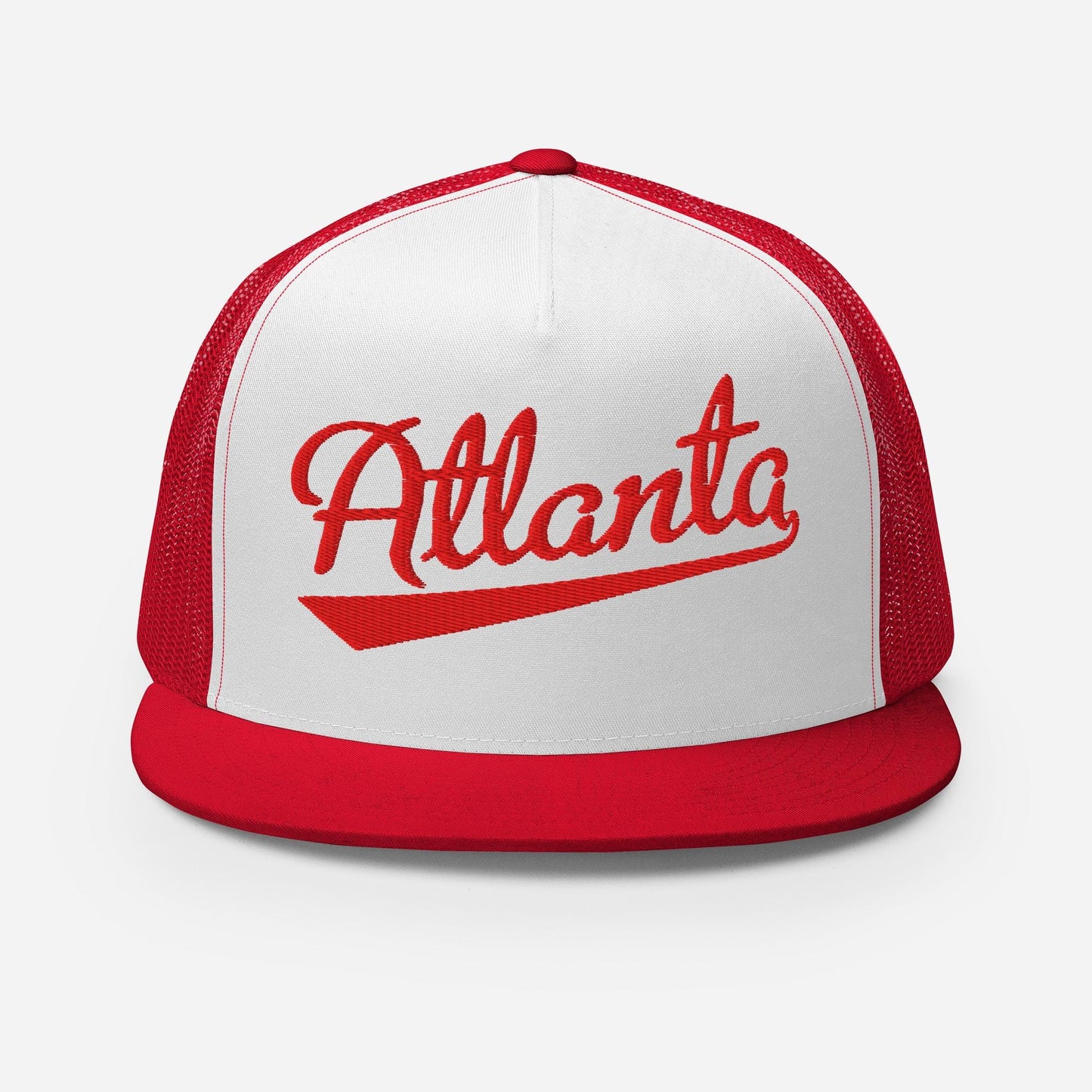 Snapback Trucker Hat - Atlanta Five Panel Cap | Mesh Back, Flat Bill