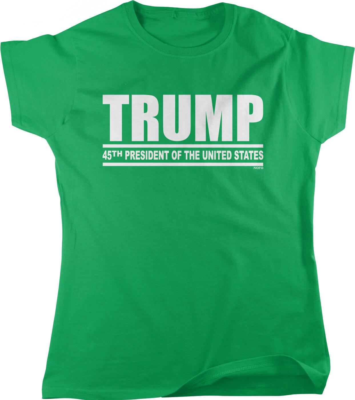 Trump Women's T-Shirt - Comfortable Cotton Campaign Shirt with Seamless Rib Collar