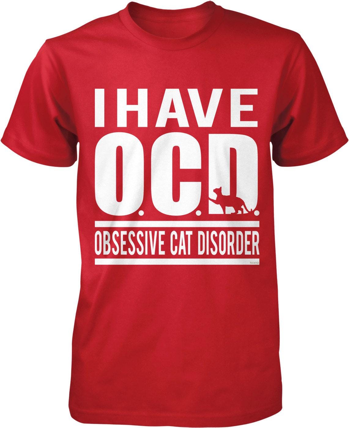 Cat Lover T-Shirt - Men's Obsessive Cat Disorder Shirt | 100% Cotton Tee