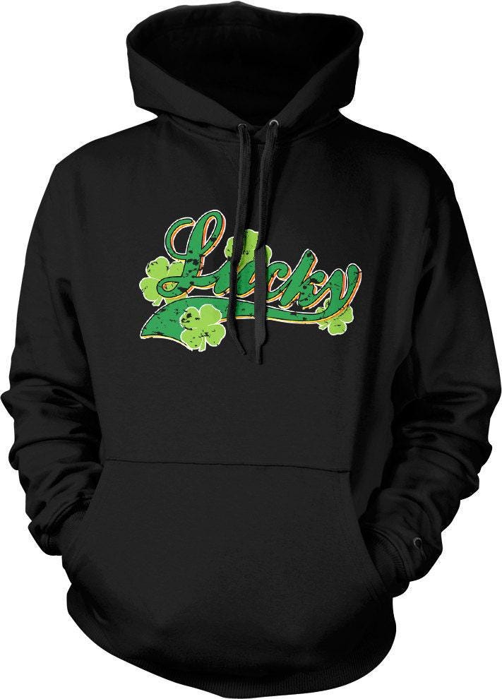 Shamrock Hooded Sweatshirt - Four Leaf Clover Hoodie | Cozy Irish Clover Sweatshirt