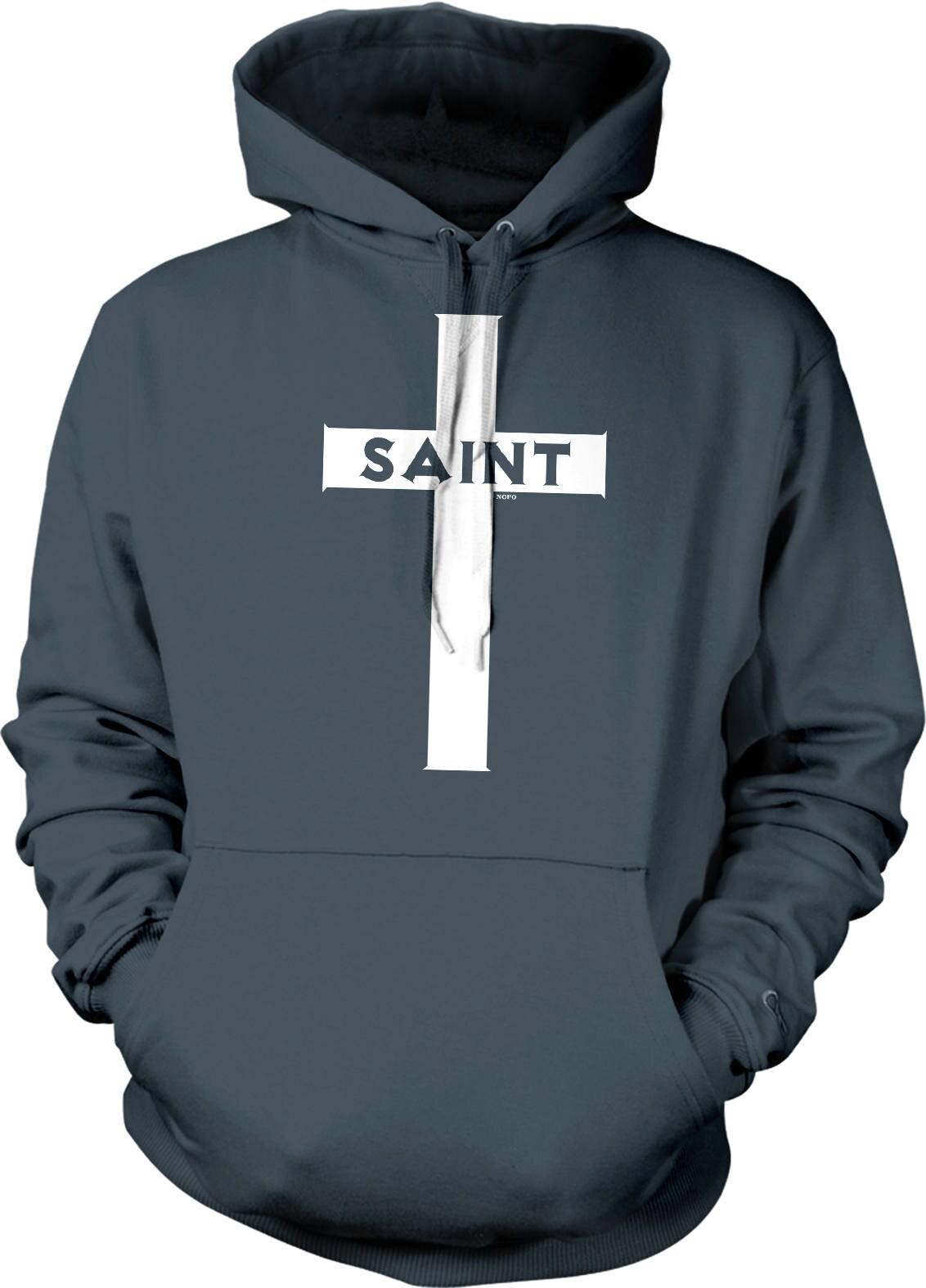 Christian Cross Hoodie - Black Pullover Sweatshirt With Front Pocket & Double Ply Hood