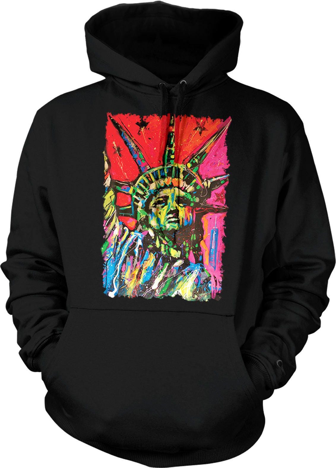 Statue of Liberty Sweatshirt – Comfortable Cotton Blend Hoodie with Double-Ply Hood
