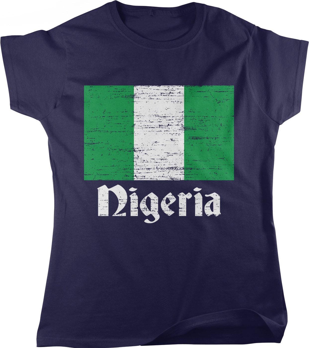 Nigerian Flag Tee - Women's Cotton Shirt | Green & White Full Cut Tee