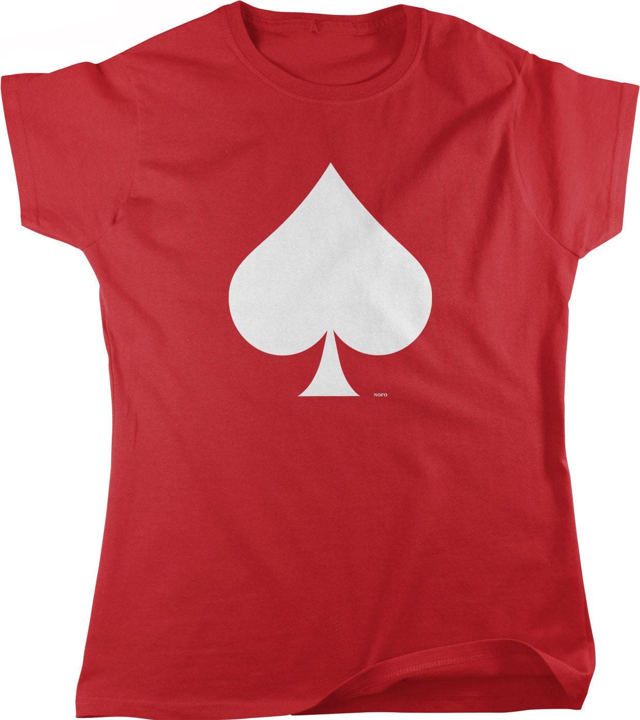 White Spade T-Shirt - Women's Casual Tee With Pre Shrunk Cotton & Durable Hemmed Sleeves