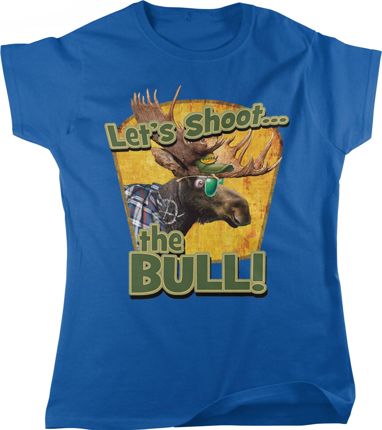 Women's Moose T-Shirt - Big Game Hunting Tee With Bull And Cow Design
