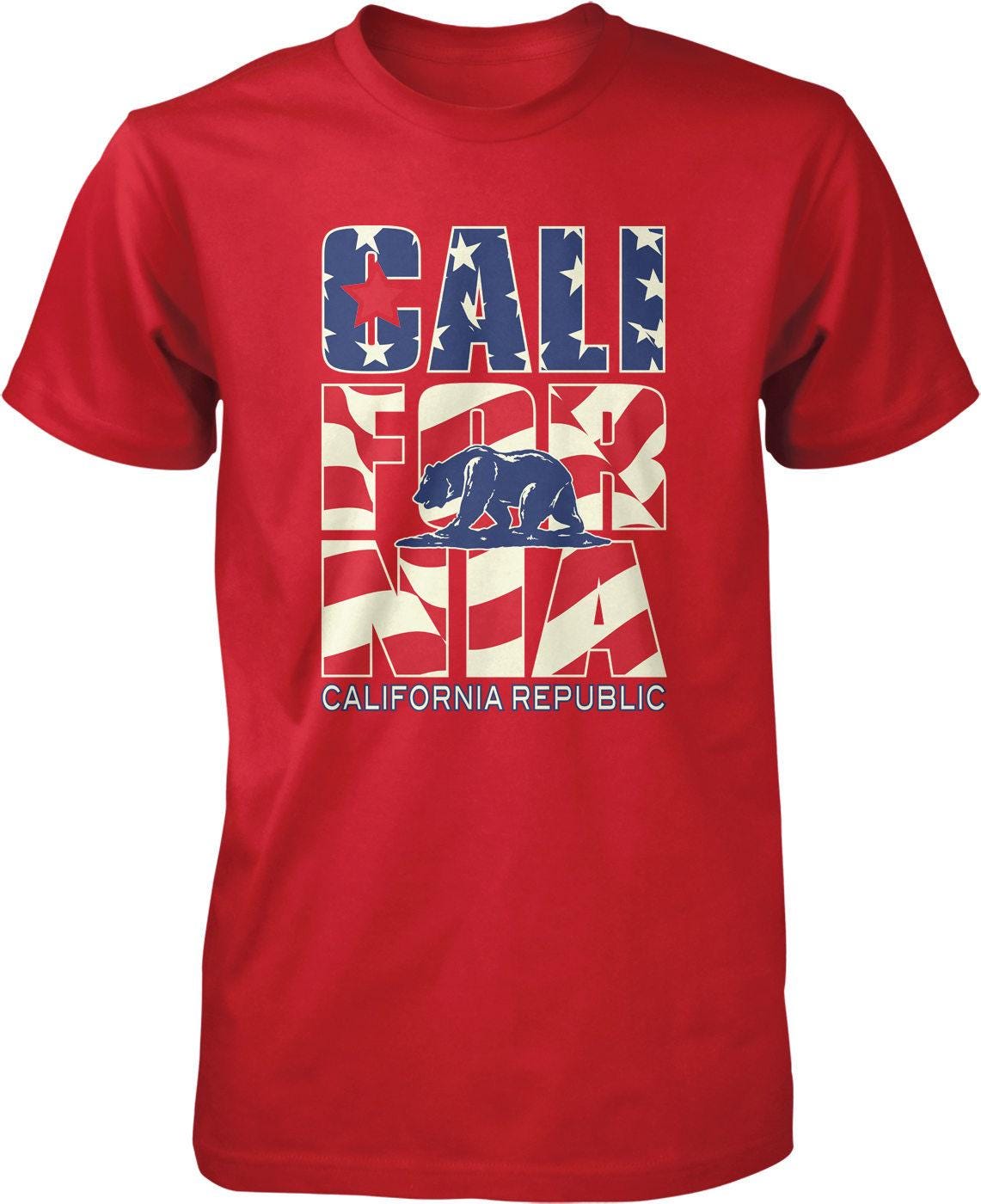 Men's California T-Shirt - Soft Cotton Tee | Patriotic Men's Shirt, Durable & Machine Washable